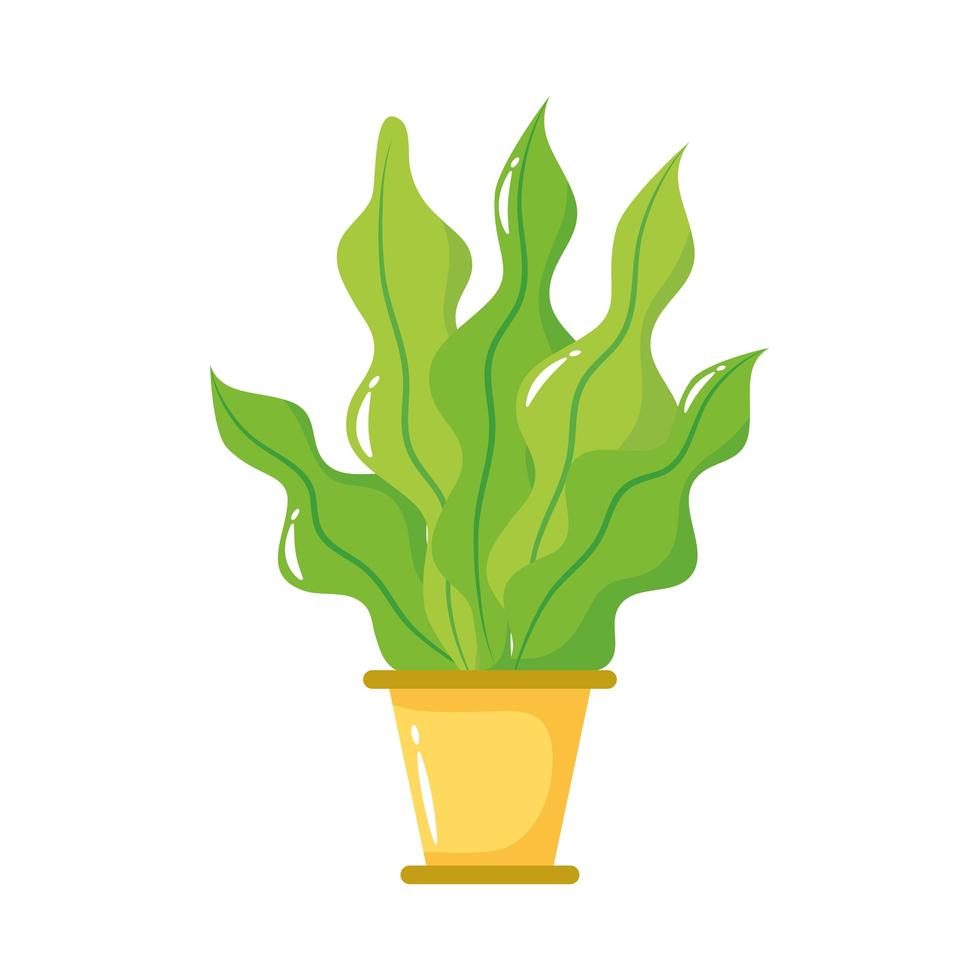 growing plant in ceramic pot flat style icon vector