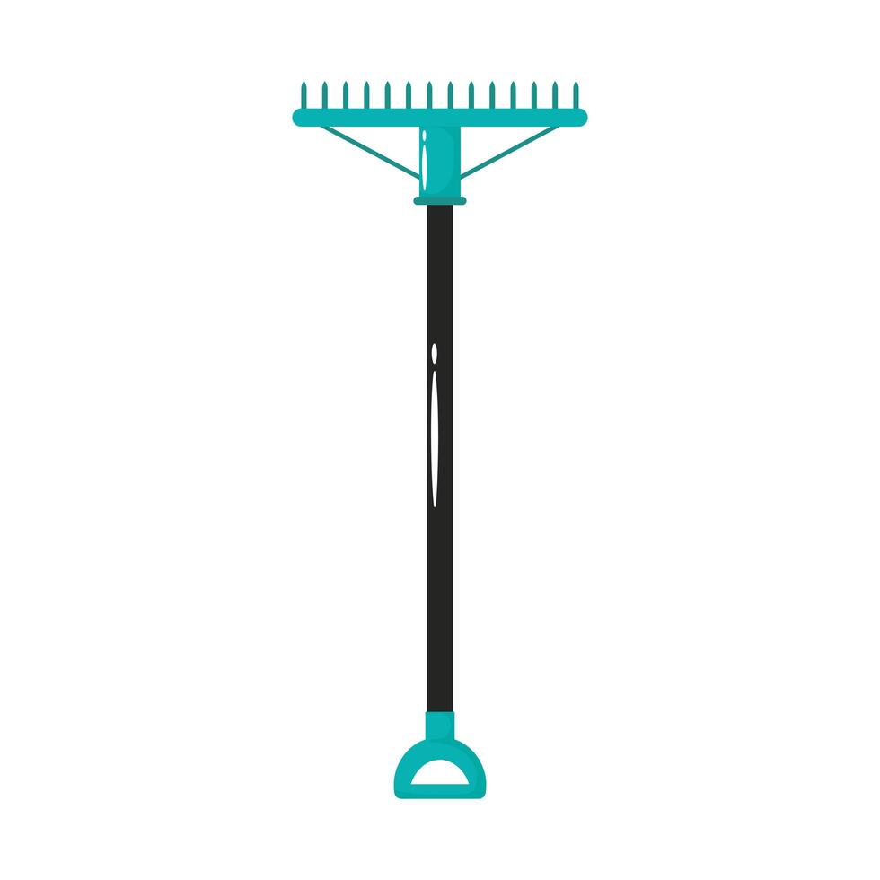 rake gardening tool flat style icon vector