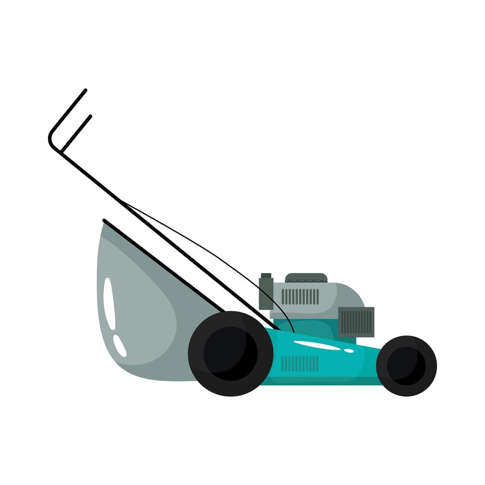lawnmower gardening tool flat style icon vector