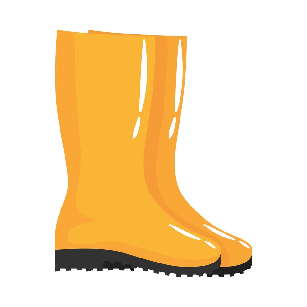 gardening boots flat style icon vector