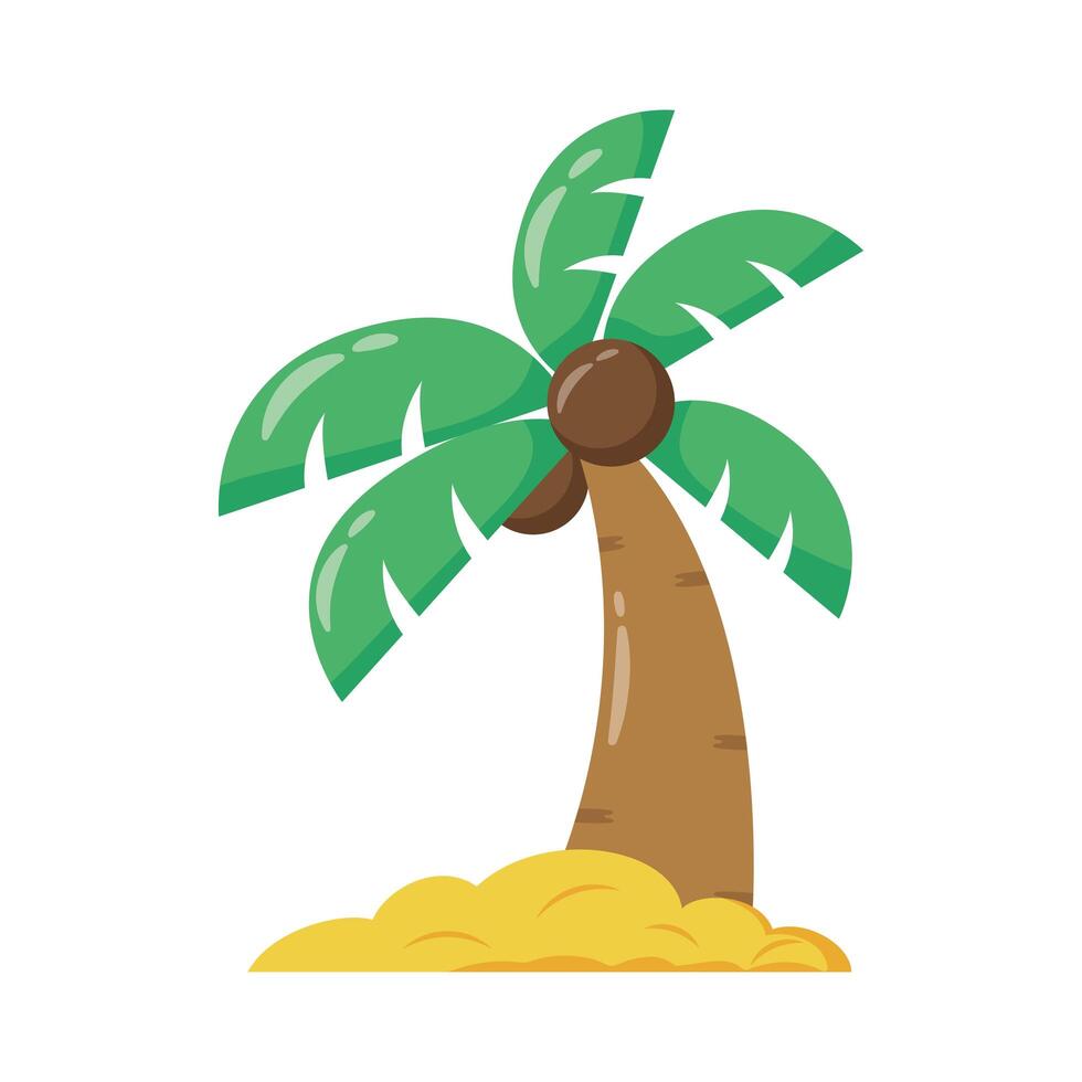 icono de estilo plano de palmera tropical vector