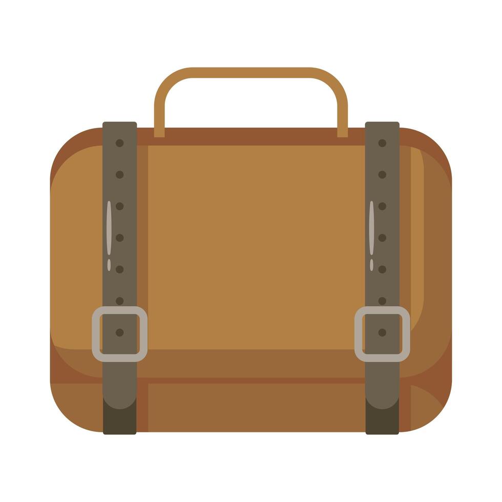 icono de estilo plano de maleta de viaje vector