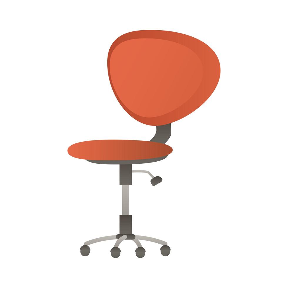 red office chair isolated icon vector