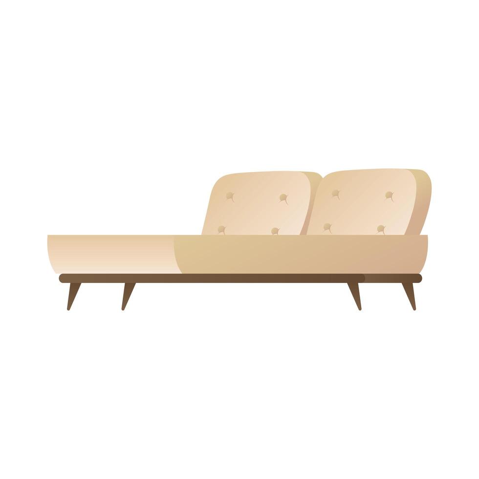 Cama muebles cómodos icono aislado vector