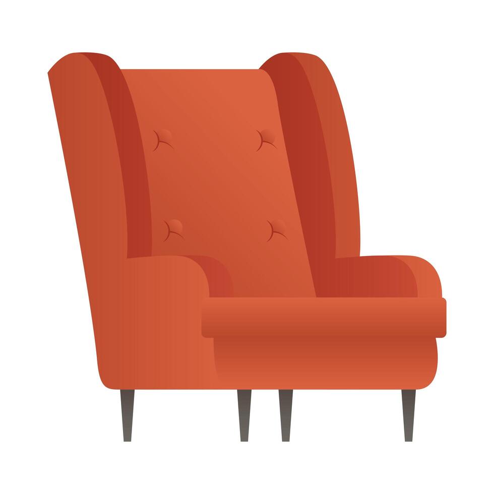 red sofa couch furniture house isolated icon vector illustration design