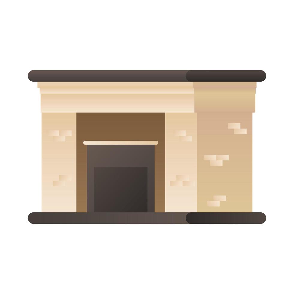 brick fireplace isolated icon vector