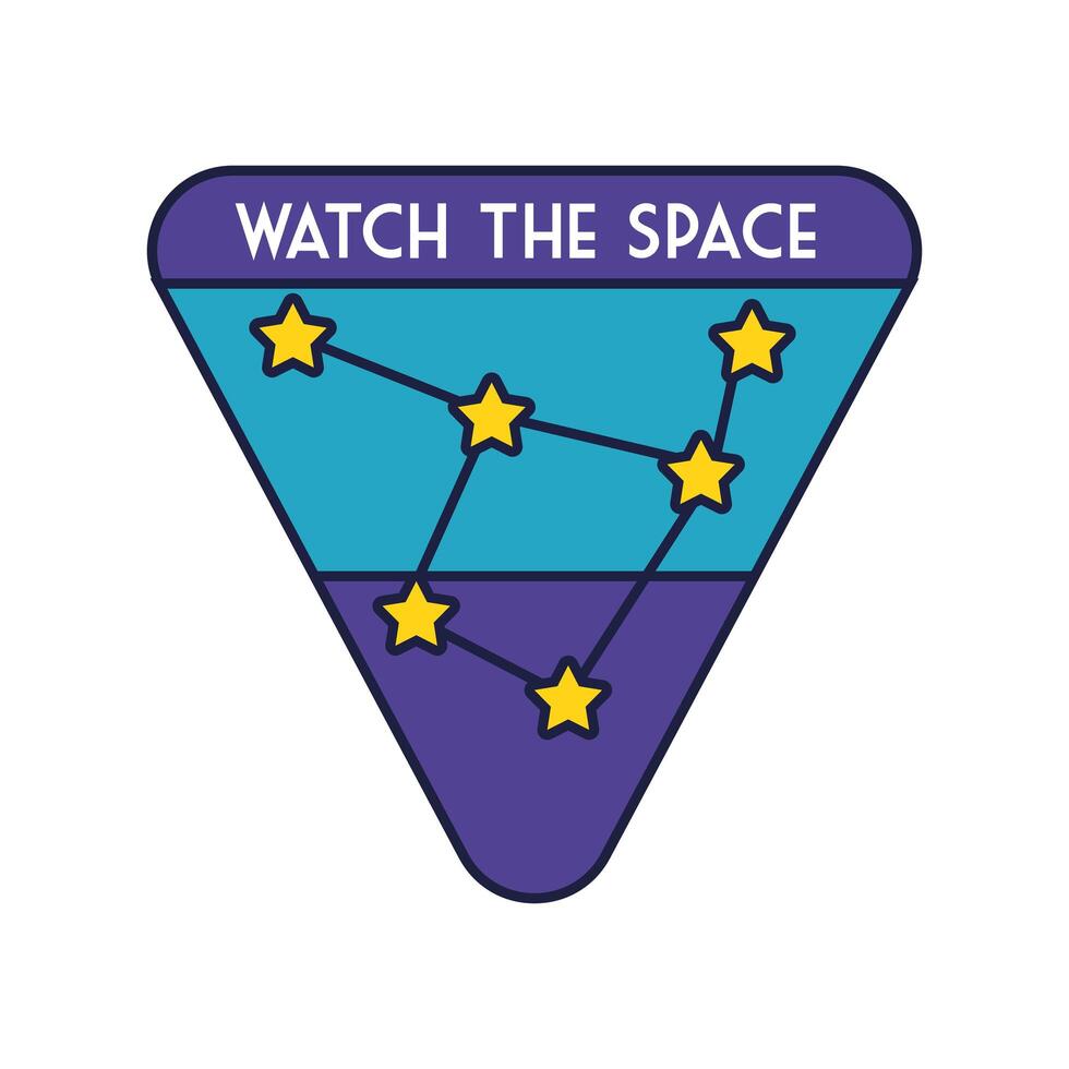 space badge with constellation line and fill style vector