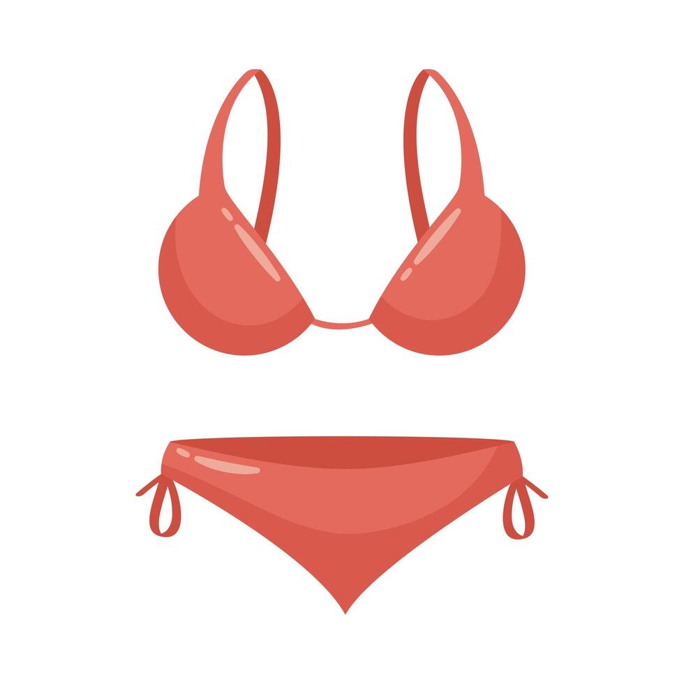 female swimsuit flat style icon vector illustration design