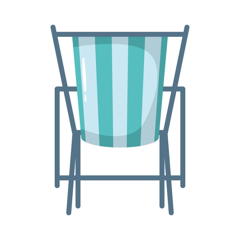 icono de estilo plano de silla de playa vector