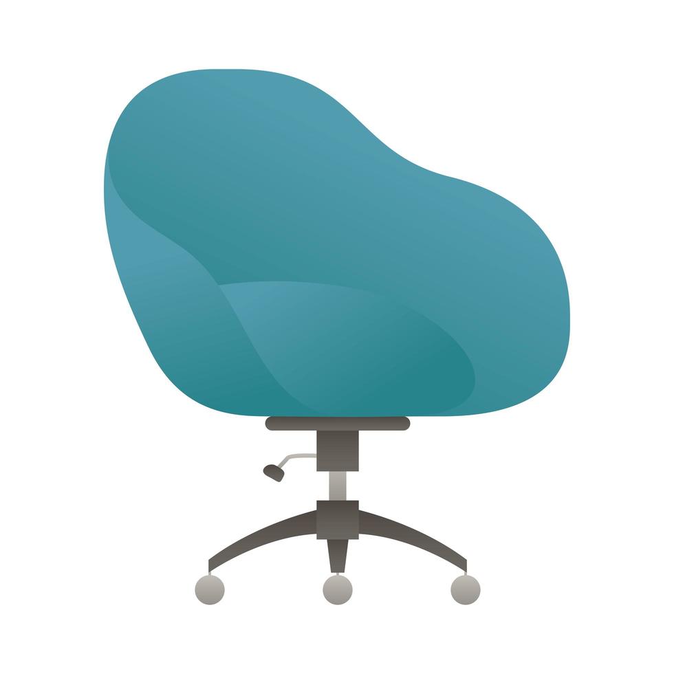 elegant blue office chair isolated icon vector illustration