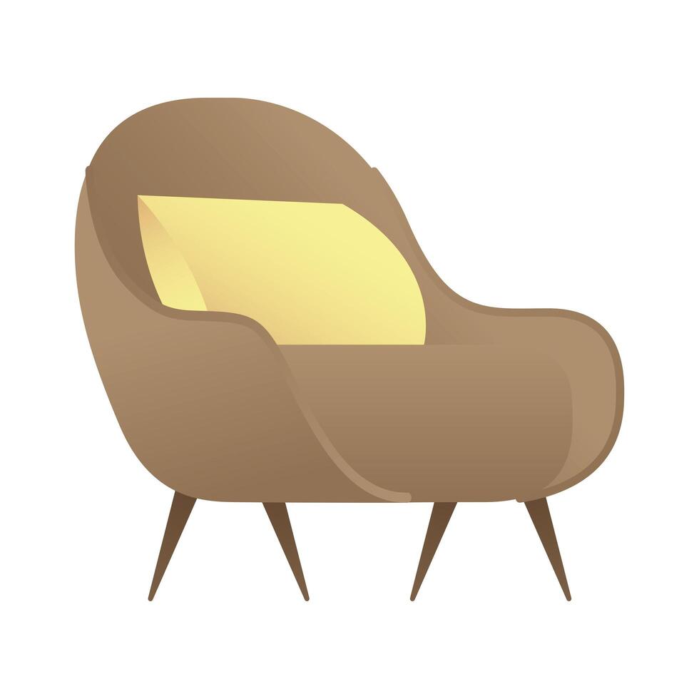 sofa with cushion isolated icon vector illustration design