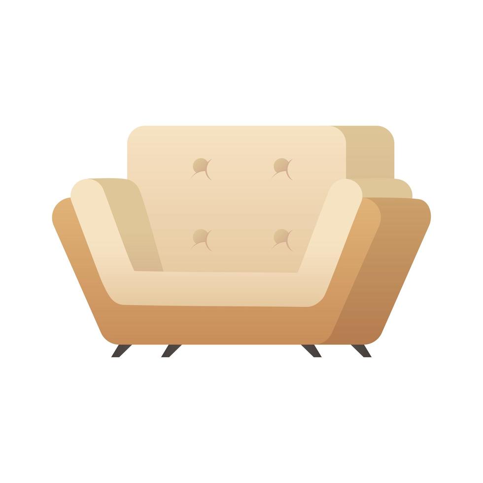 Ilustración de vector de icono aislado de sofá blanco