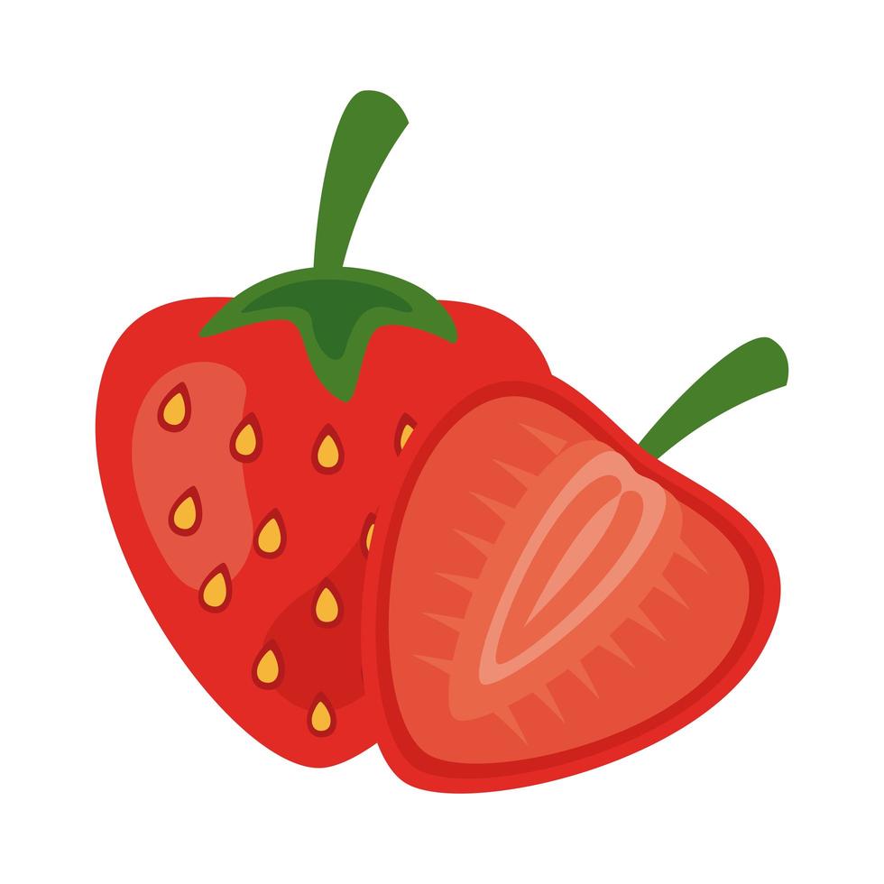 icono de comida sana de fruta fresca de fresa vector