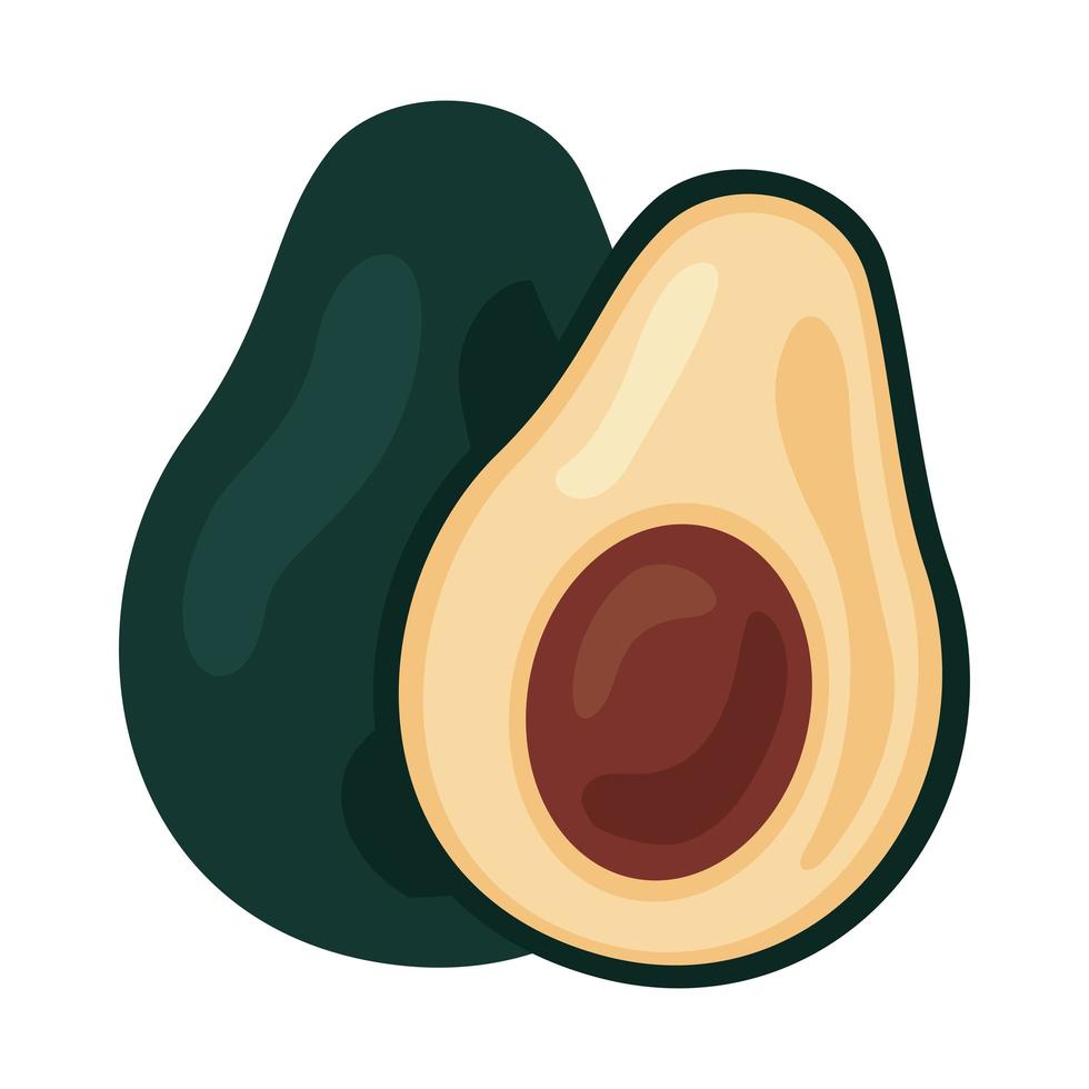 icono de comida sana de vegetales frescos de aguacates vector