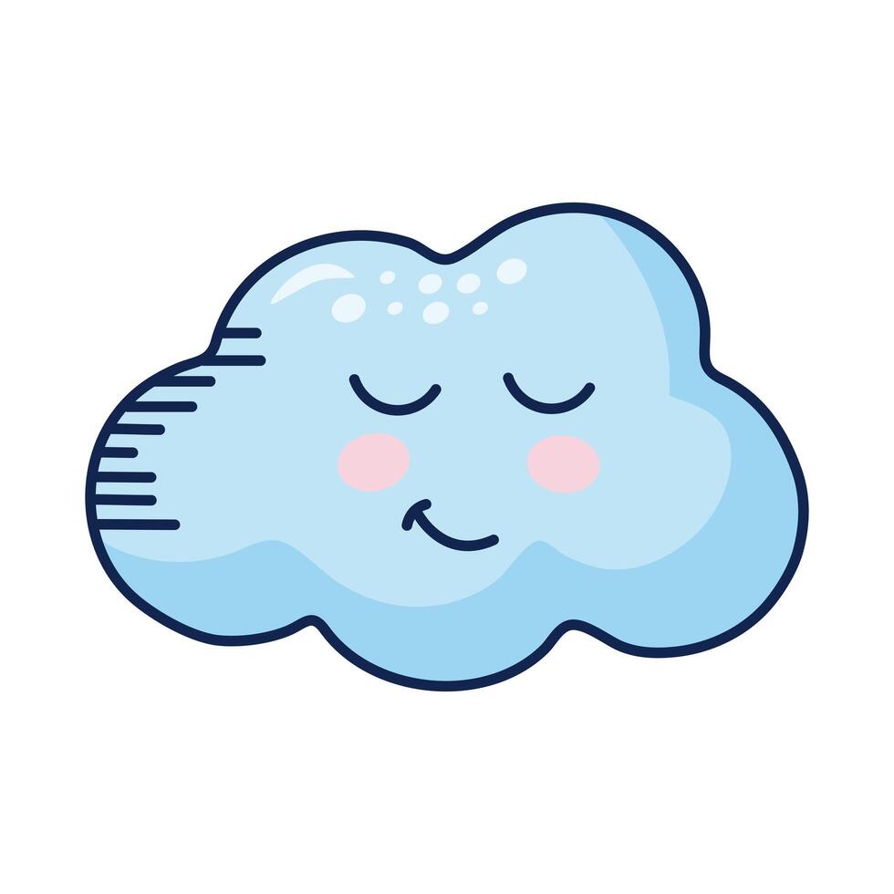 kawaii cloud comic character vector