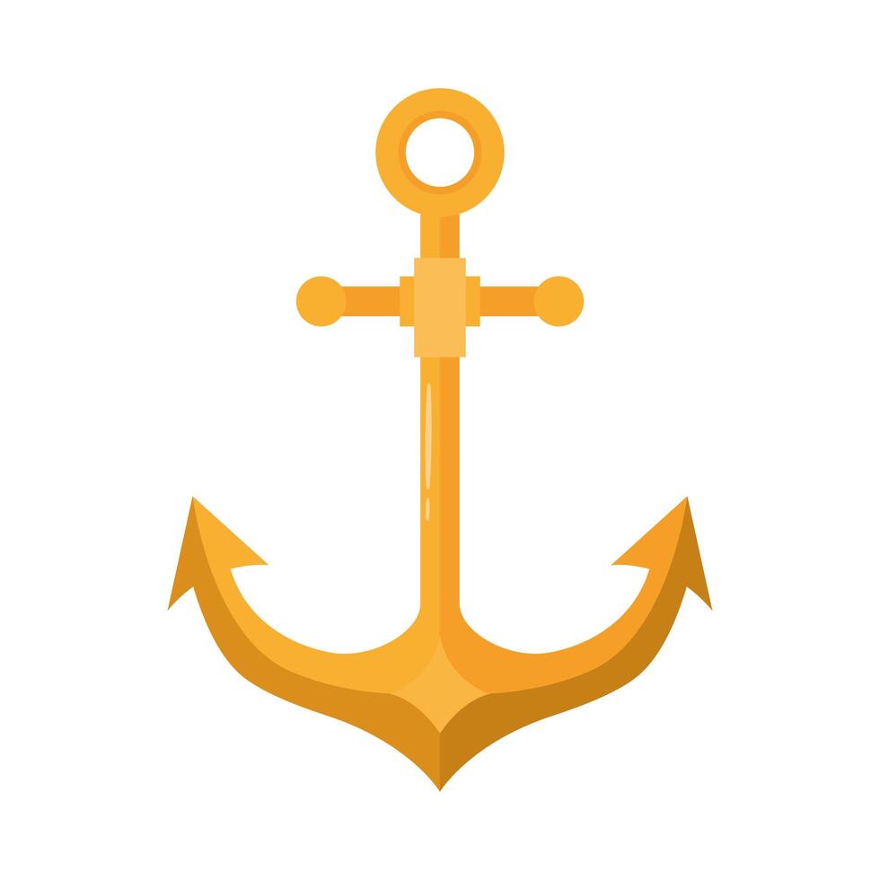 anchor sea symbol flat style icon vector