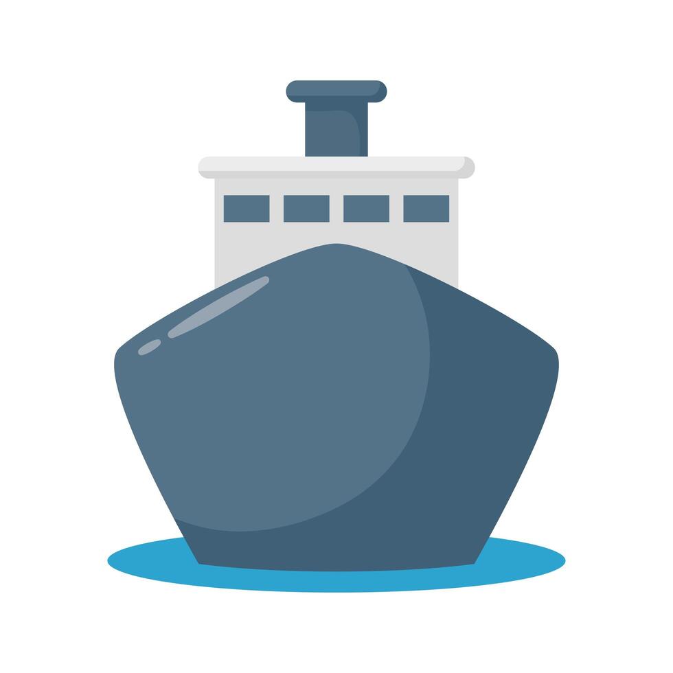 cruise ship flat style icon vector