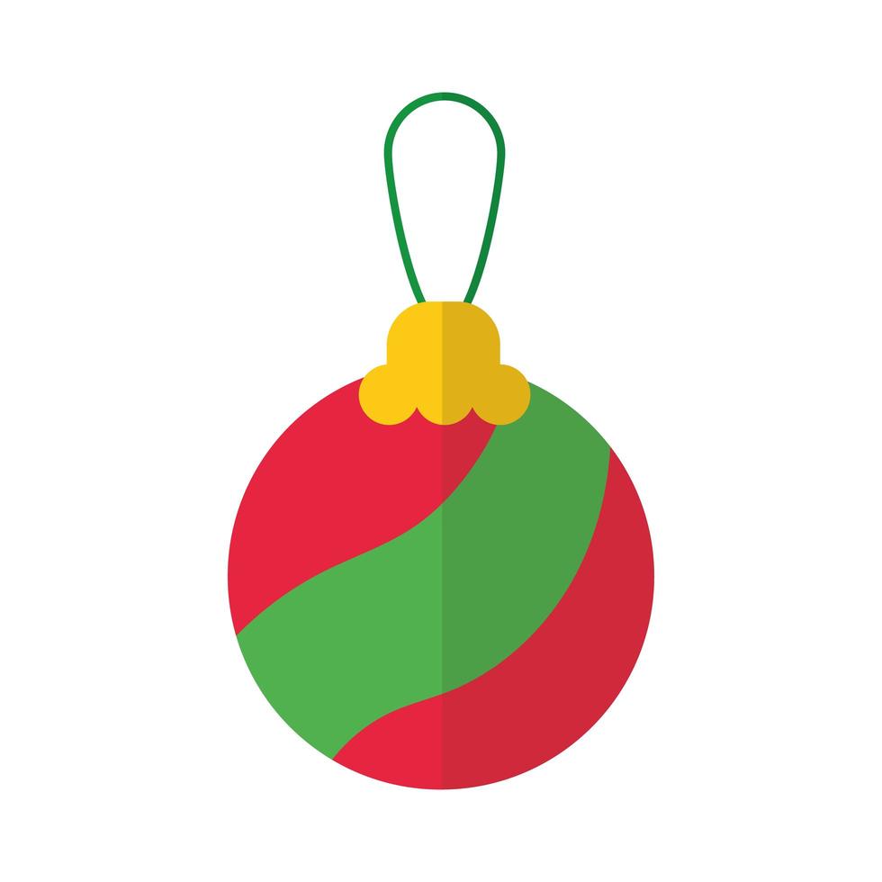 feliz navidad bola icono de estilo plano vector