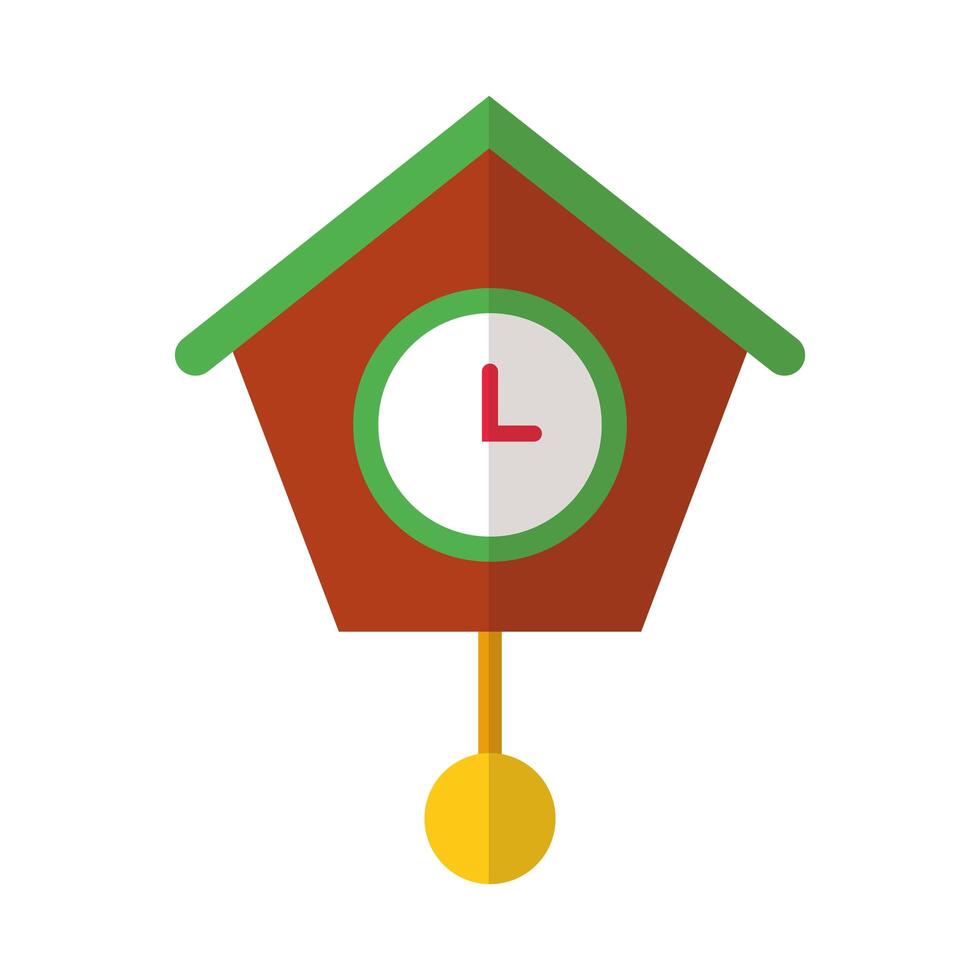 feliz navidad reloj icono de estilo plano vector