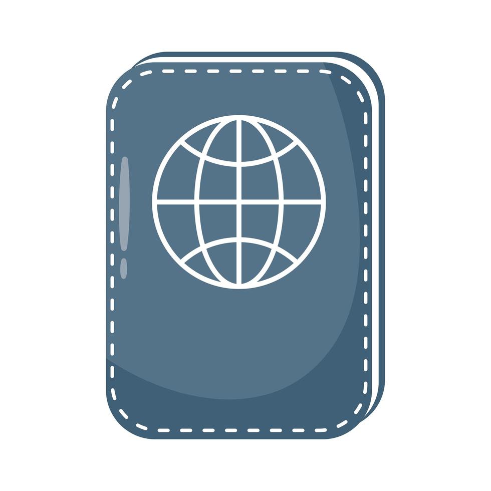 icono de estilo plano de documento de pasaporte vector