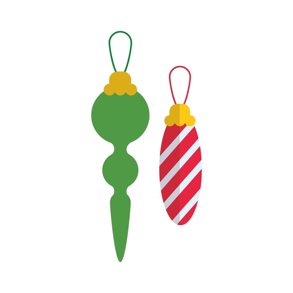 merry christmas decorations flat style icon vector