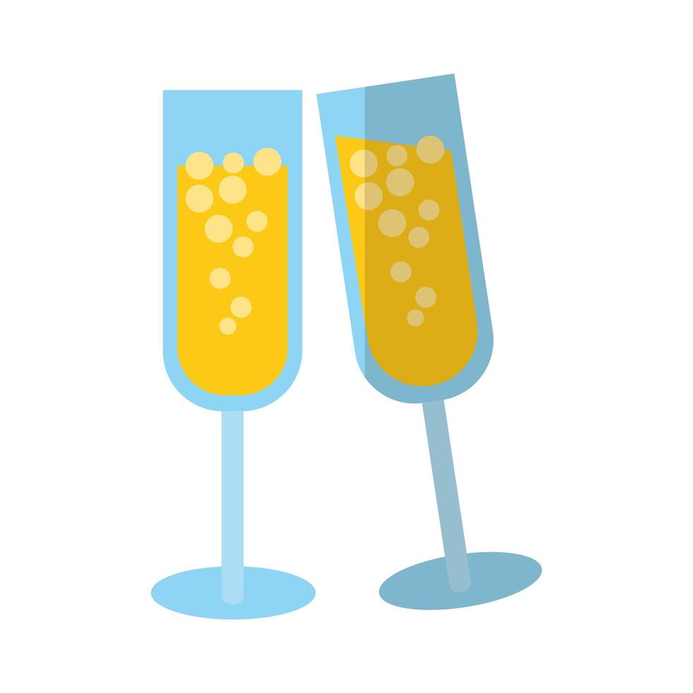 feliz navidad champagne icono de estilo plano vector