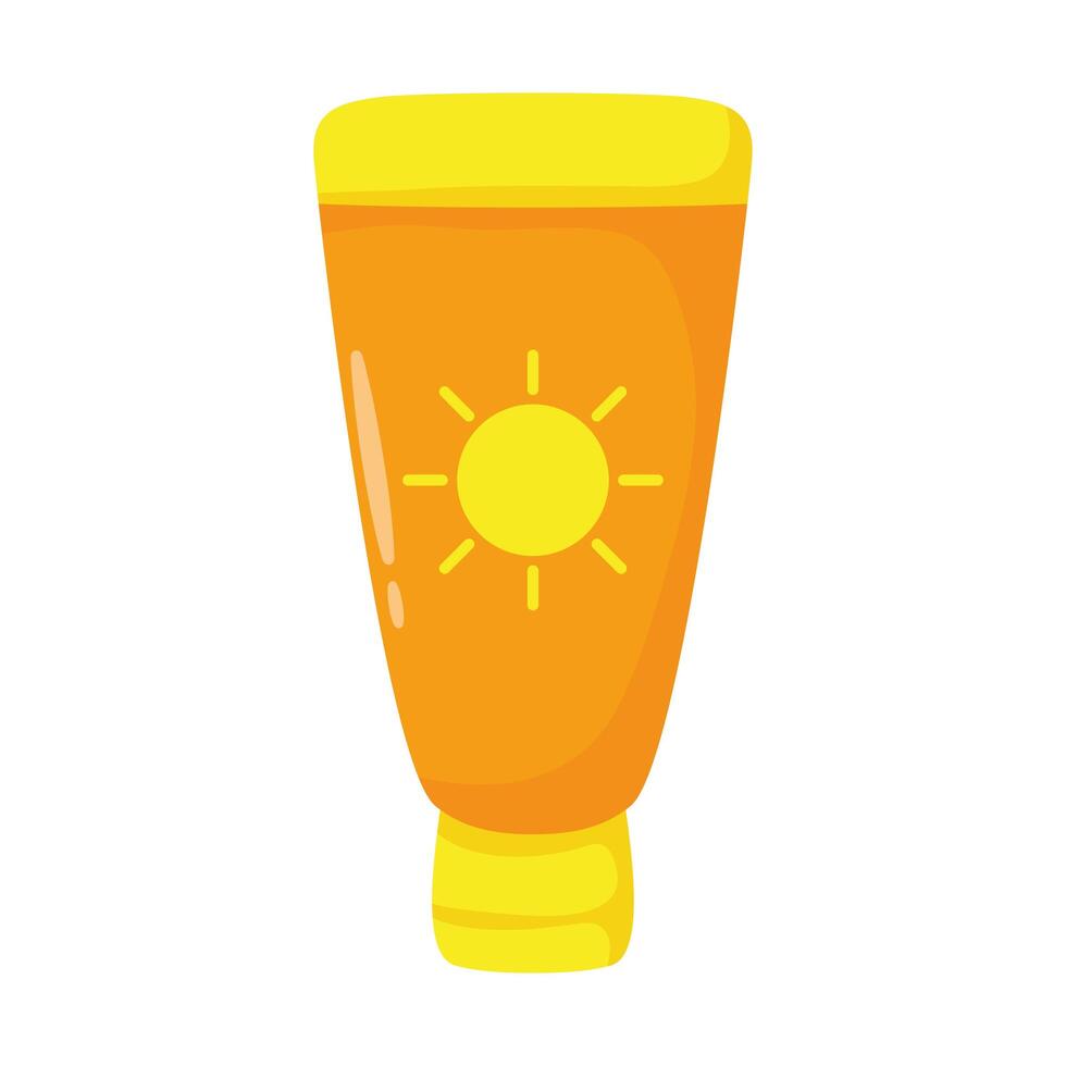 sun blocker tube flat style icon vector