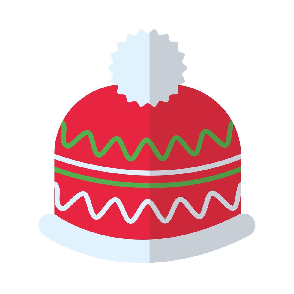 merry christmas hat flat style icon vector