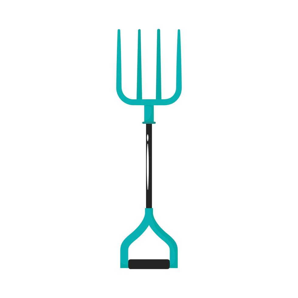 rake gardening tool flat style icon vector