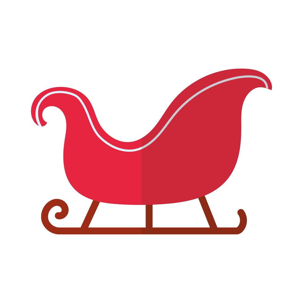 merry christmas sleigh flat style icon vector