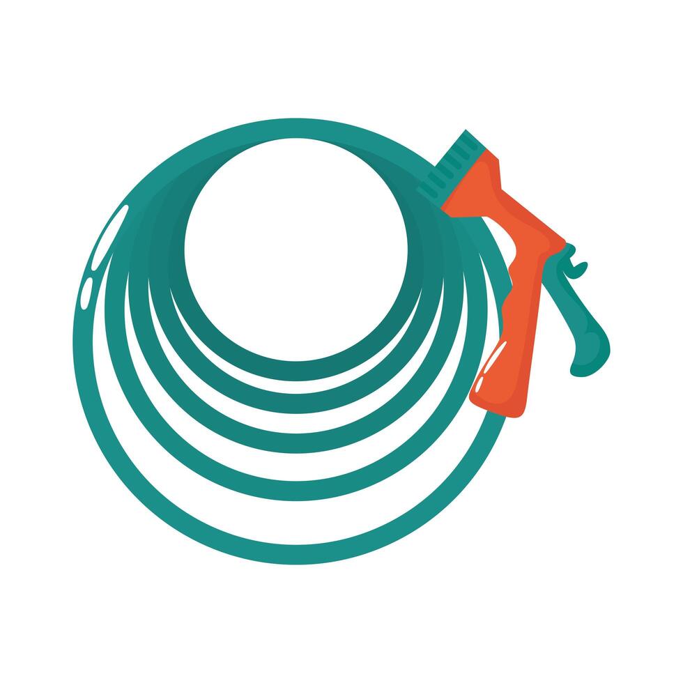 garden hose tool flat style icon vector