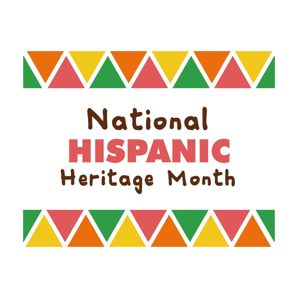 national hispanic heritage lettering in frame flat style icon vector