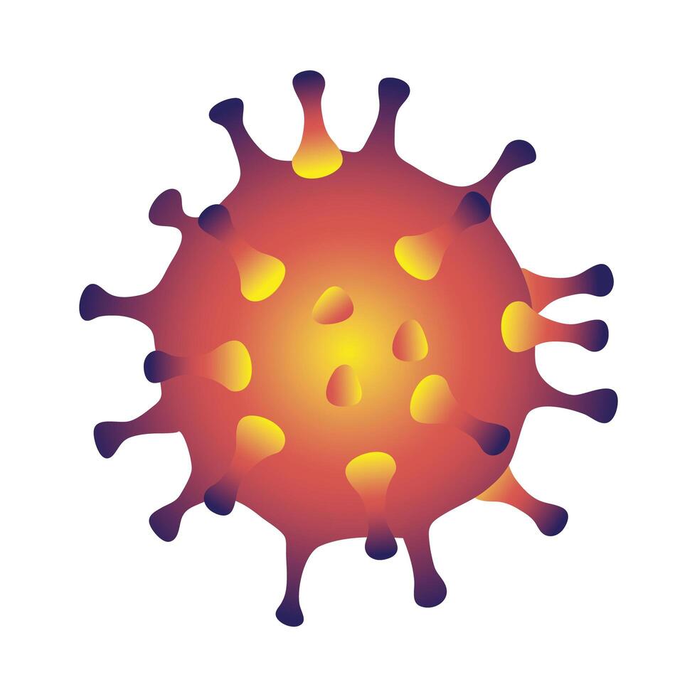 coronavirus orange particle isolated icon vector