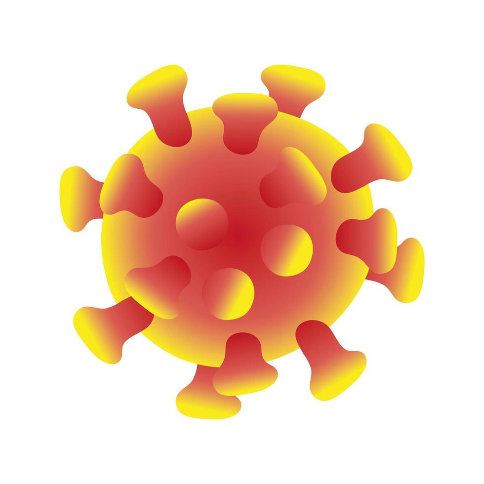 coronavirus naranja partícula icono aislado vector