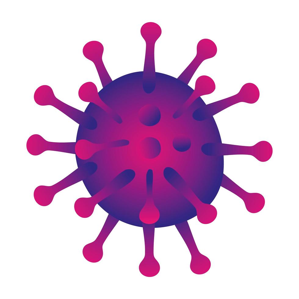 icono aislado de la partícula púrpura del coronavirus vector