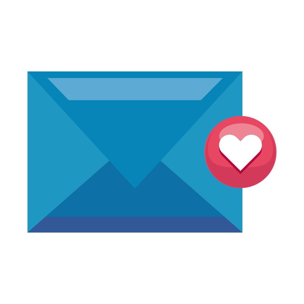 envelope icon with heart on white background vector