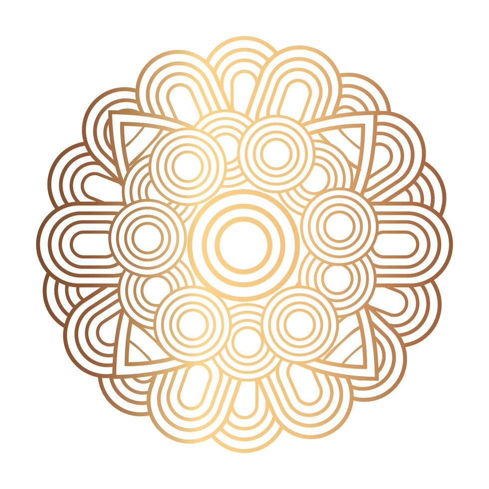 elegant ornament, round mandala in golden color vector