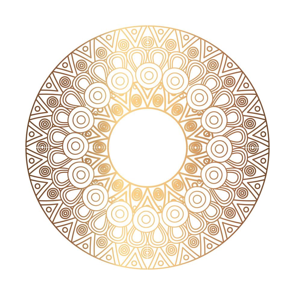 elegant ornament, round mandala in golden color vector