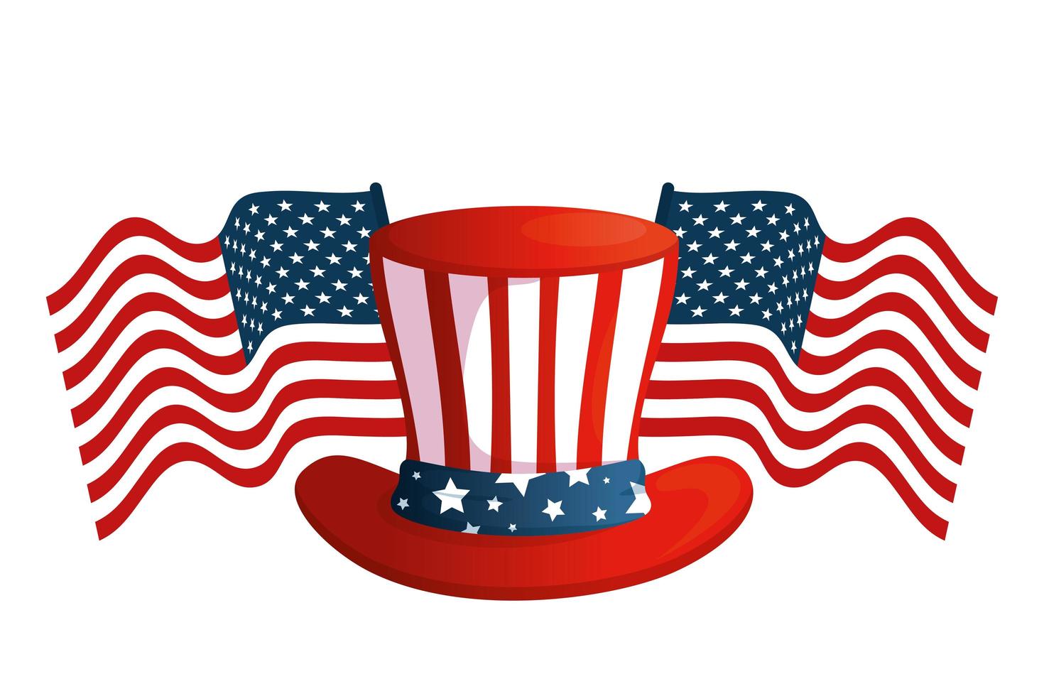 Sombrero de Estados Unidos aislado con diseño de vector de banderas