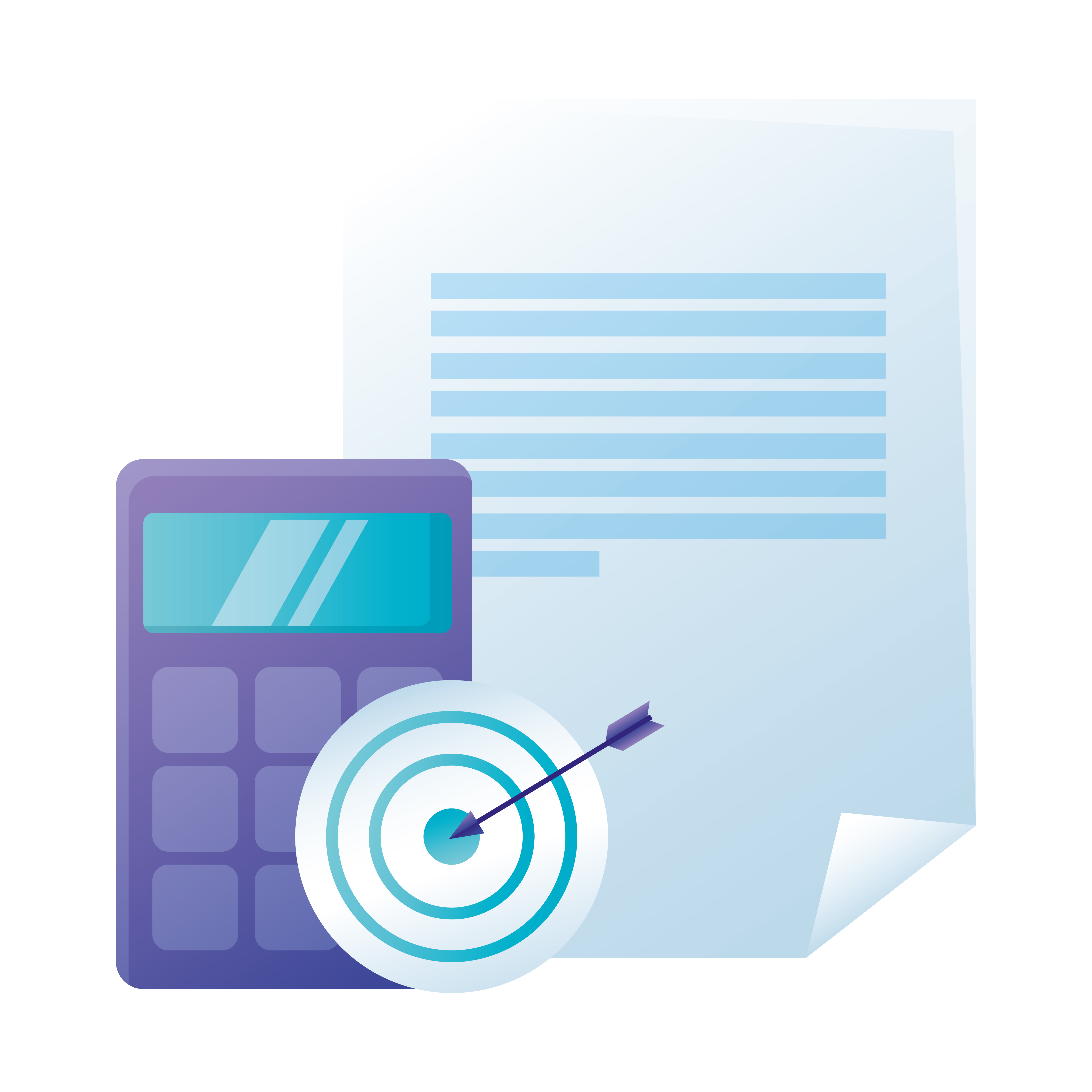 Isolated calculator target and document paper vector design 1890832