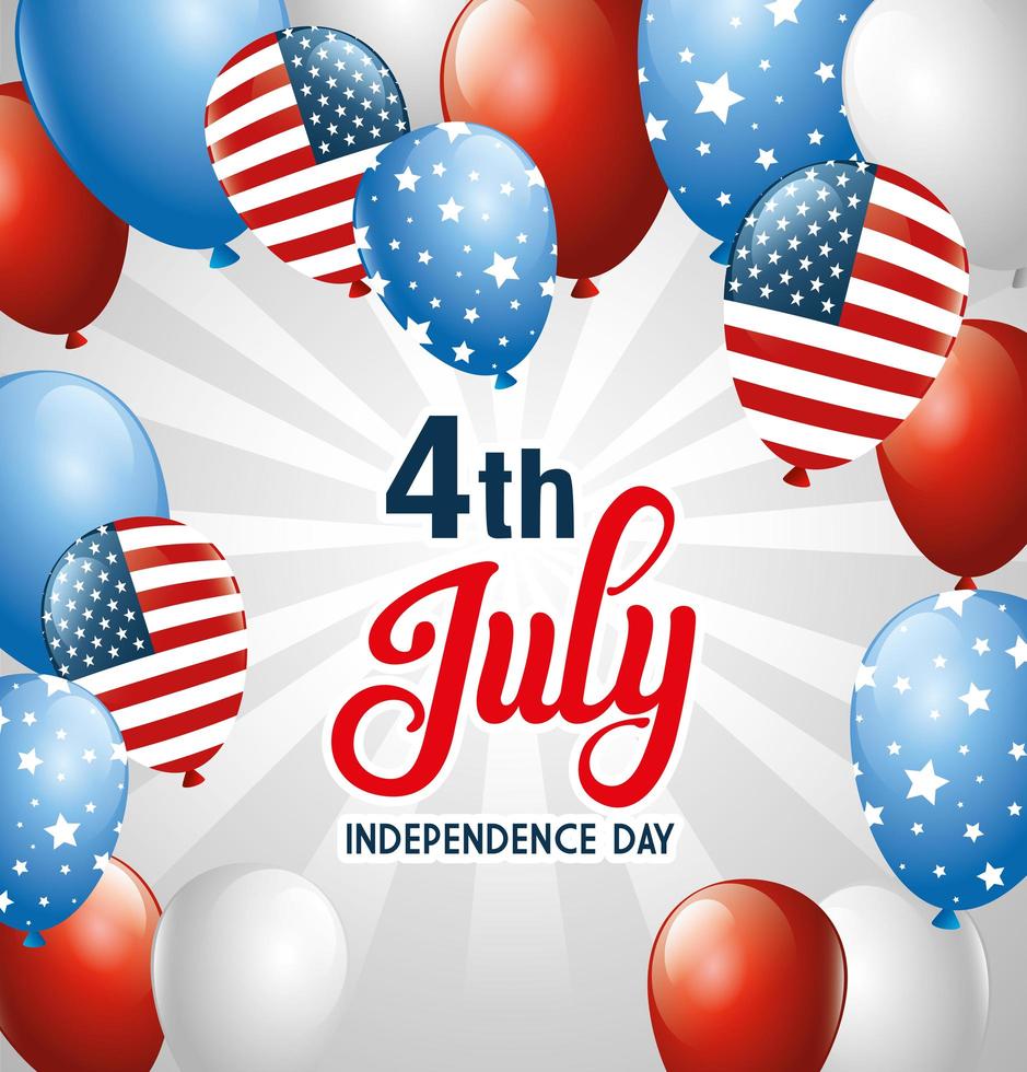 Usa balloons of independence day vector design