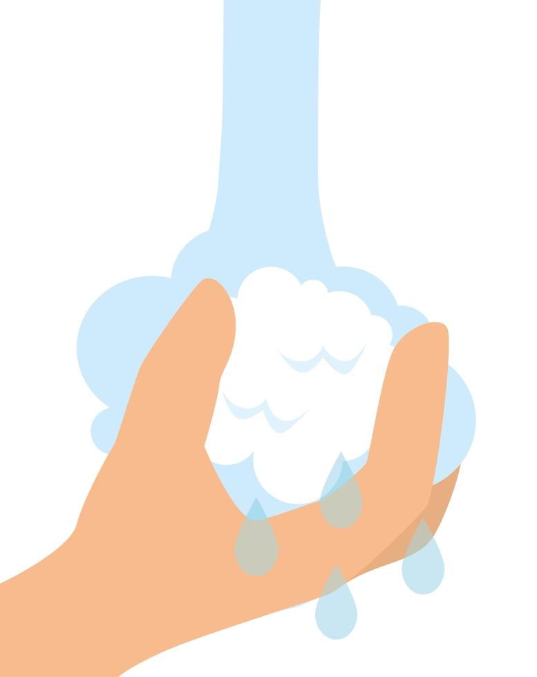 Hands washing with soap vector design