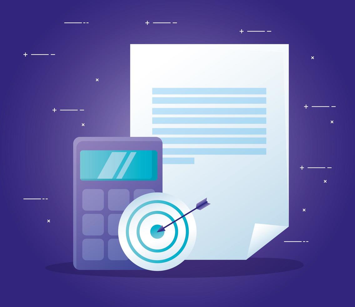 calculator target and document vector design