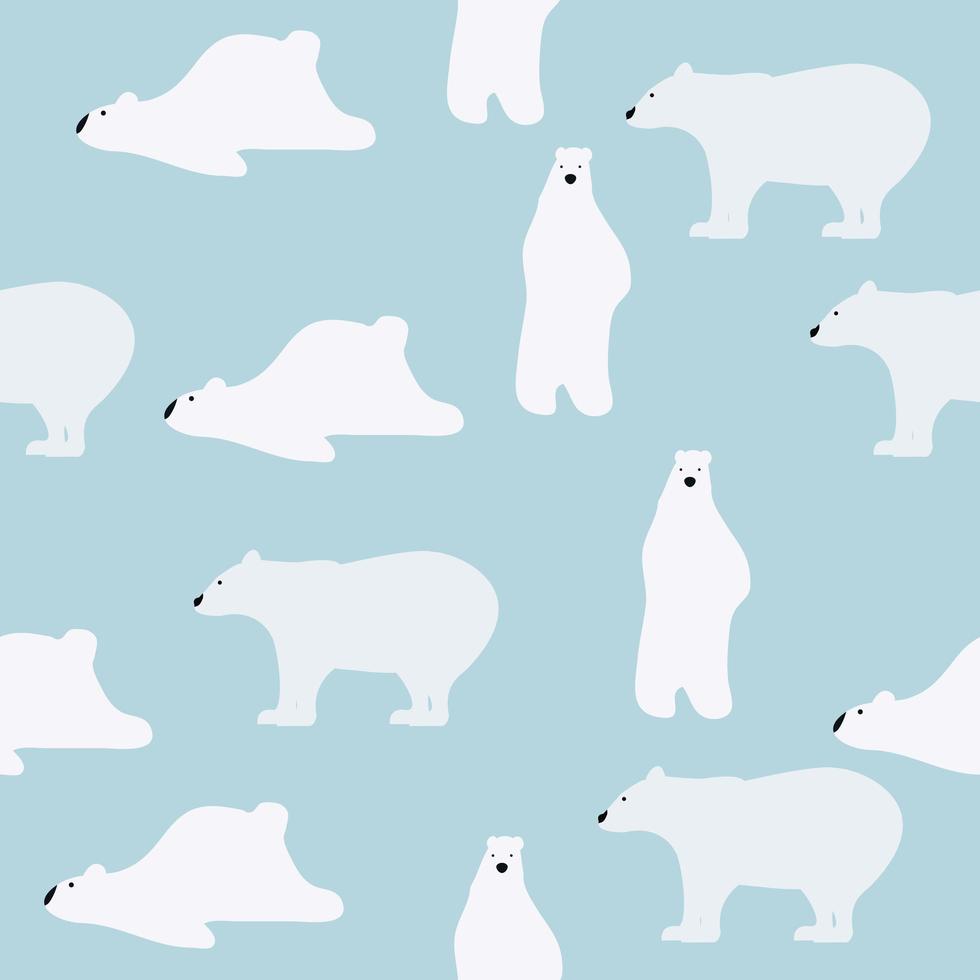 white polar bear seamless pattern vector