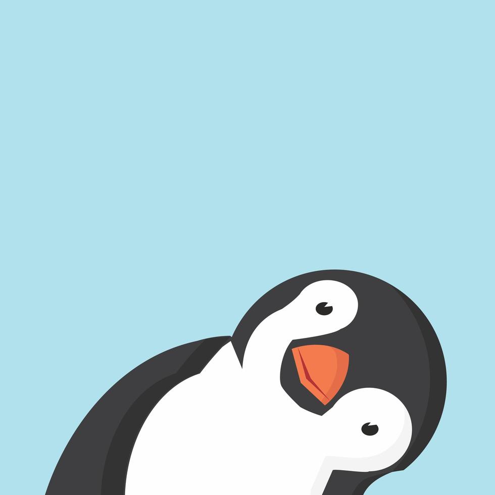 fondo aislado cabeza de pingüino vector