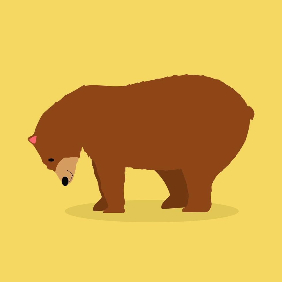 Lonely brown bear vector