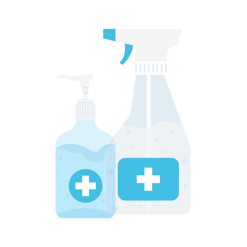 Hands sanitizer bottles vector design