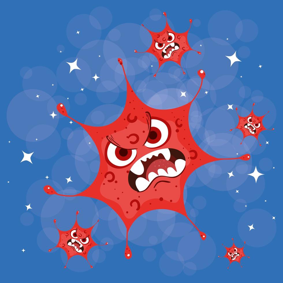 Covid 19 virus bad cartoon vector design