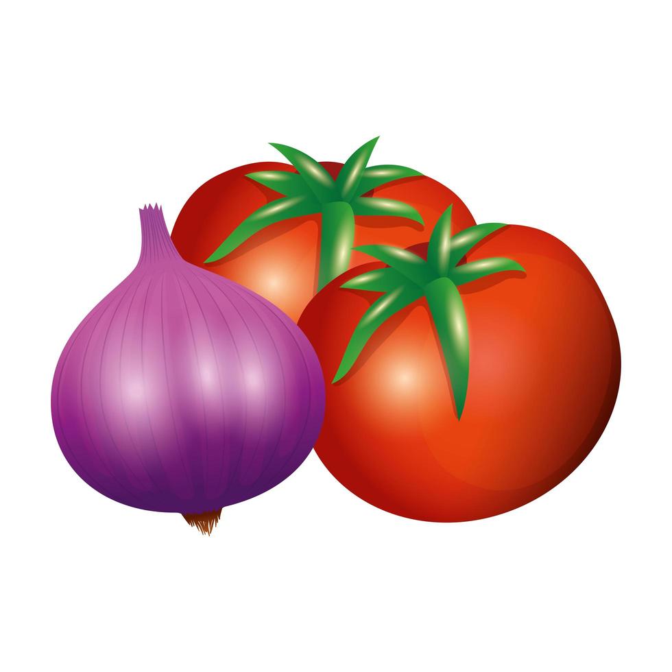 diseño de vector vegetal de tomate y ajo