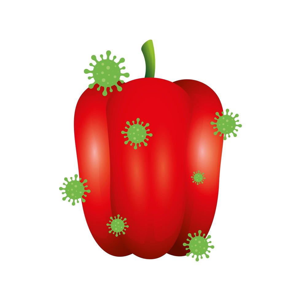 pepper vegetable with covid 19 virus vector design